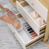 1-2PC 6/7/11 Grids Closet Organizer for Socks Home Separated Underwear Storage Box Jeans Bra Organizer Foldable Drawer Organizer