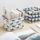 1pc Cotton Linen Fabric Waterproof Desktop Sundries Basket Storage Box Cosmetic Toy Organizer Underwear Socks Clothes Storagebag