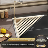 Foldable Drain Rack Kitchen Sink Organizer withTowel BarAdjustable Over Sink Drainer for Dishes, Glasses, Pots & Pans