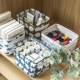 1pc Cotton Linen Fabric Waterproof Desktop Sundries Basket Storage Box Cosmetic Toy Organizer Underwear Socks Clothes Storagebag