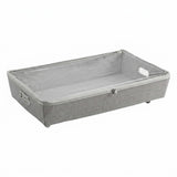 Rolling Under Bed Storage Bin with Zipper for Shoes and Clothes Organization in Gray