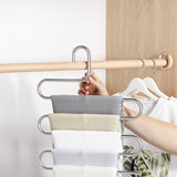 1PC Stainless Steel Pants Rack Five-Layer Multi-Functional Hanger Multi-Layer Pants Storage Rack Home
