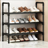 Black Elevated Shoe Rack Small Simple Multi-layer Shoe Cabinet Home Entrance Rental Housing Dormitory Storage Rack