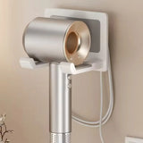 1PC Hair Dryer Holder No Drill Aluminum Wall Mounted Rack Self Adhesive Bathroom Organizer and Storage Universal Household Items