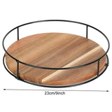 360 Degree Rotating Lazy Susan Turntable Versatile Condiment Organizer Round Wooden for Home Kitchen Pantry