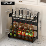 2/3 Tier Spice Storage Rack for Countertop Adjustable Spice Organization for Cabinet Kitchen Organizer Metal Shelf Black