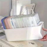 4pcs White Plastic Storage Boxes - Suitable for Drawer, Shelf, Wardrobe,Office, Bedside - Store Phone Cases,Socks- Space-Saving