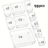 Drawer Organizers Clear Plastic Tub Containers for Bathroom Dressing Table Storage, Home Organization Makeup Kit