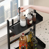 2/3 Tier Spice Storage Rack for Countertop Adjustable Spice Organization for Cabinet Kitchen Organizer Metal Shelf Black
