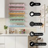 Spice Rack Wall Mounted, Colorful Plastic Seasoning Organizer Shelf, No Drilling Kitchen Storage Rack for Spices Jars and Condiments
