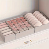3pcs Space Saving Underwear Organizer Multi-Compartment Drawer for Bras, Panties Socks Closet, Bedroom Storage Boxes