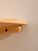 Wall Corner Shelves Wood Floating Wall Shelf Round End Wall Mounted Floating Corner Shelf for Bedroom Living Room and Kitchen