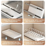 Sliding Kitchen Pull Out Pots And Pans Organizer Under Cabinet Storage Tray With 8 Adjustable Dividers For Cookware Lids Rack