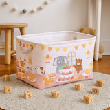 Large Capacity Clothing Sorting Box with Rope HandleCartoon Folding Linen Storage Basket for Toys Underwear Socks Organizer