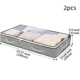 1pc/2pcs/3pcs Dustproof Under Bed Storage Box with Reinforced Handles for Comforter BlanketPillow and Toys Bedroom Accessories