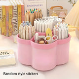 1PC 360° Rotating Pen Holder Cute Large Capacity Multifunctional Desktop Stationery Storage Organizer