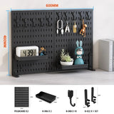 Desktop pegboard storage kit: Stand-up clip - on panels, perfect for home office and study storage.