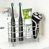 5-Slot Stainless Steel Toothbrush Holder - Space-Saving Freestanding Design, No Installation Required, Ideal for Bathrooms