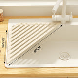 Foldable Drain Rack Kitchen Sink Organizer withTowel BarAdjustable Over Sink Drainer for Dishes, Glasses, Pots & Pans