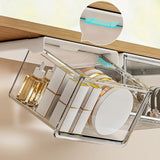 Transparent Drawer Storage Box Pull-Out Under Mirror Cabinet Oragnizer Case Bathroom Cotton Stick Makeup Holder