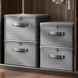 2pcs Set: 1pc Storage Box & 1pc Metal Combination Lock Large Thick Foldable Storage Bin, Ideal for Wardrobe Clothing Organization And Living Room Clutter Management
