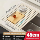 Foldable Heavy Duty Roll-Up Dish Drainer - Space Saving Adjustable Height Heat Resistant and Detachable Sink Storage Rack Withr