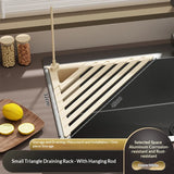 Foldable Drain Rack Kitchen Sink Organizer withTowel BarAdjustable Over Sink Drainer for Dishes, Glasses, Pots & Pans