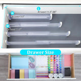 Pack Adjustable Drawer Organizers, Clear Expandable Dresser Organizers for Storing Clothes Kitchen Utensils