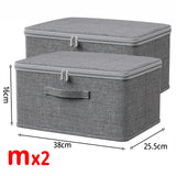 Foldable Storage Box with Cover,Clothes Storage Box with Zipper,Large Capacity Quilt Storage Box Wardrobe Underwear Organizer Bo