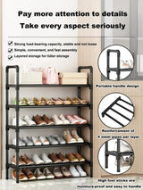 Black Elevated Shoe Rack Small Simple Multi-layer Shoe Cabinet Home Entrance Rental Housing Dormitory Storage Rack