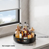 360° Rotating Kitchen Spice Rack Carbon Steel Lazy Susan Turntable Organizer for Pantry Cabinet Countertop