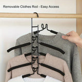 5pcs Heavy Duty Space-Saving Metal Hangers with Non-Slip Foam Pads - Multi-Layer Design for Coats, Sweaters, Suits, and T-Shirts