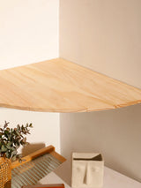 Wall Corner Shelves Wood Floating Wall Shelf Round End Wall Mounted Floating Corner Shelf for Bedroom Living Room and Kitchen