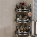 Suction Cup Bathroom Shelf Wall Mounted Three-story Storage Organizer Strong Load-bearing Stainless Steel Wall Corner Shelf