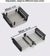 18.2" X 8.9", On Or In Sink Kitchen Basket Dish Drying Rack