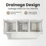 Wooden Kitchen Utensil Rack - With 4 Compartments Kitchen Utensil Organizer, Rustic Farmhouse Countertop Cookware Storage Box