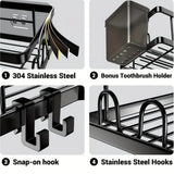 No Drilling Stainless Steel Triangle Double Layer Shelf for Bathroom Balcony Kitchen Corner Storage Space Saving Durable Design