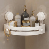 Suction Cup Bathroom Shelf Wall Mounted Three-story Storage Organizer Strong Load-bearing Stainless Steel Wall Corner Shelf