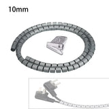 2m 8/10/16/22/28/32/42mm Cable Protector Wire Organizer Computer Cord Protective Bite Tube Clip Management Tool Spiral Winder