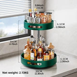 360° Rotating Kitchen Spice Rack Carbon Steel Lazy Susan Turntable Organizer for Pantry Cabinet Countertop