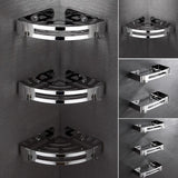 1/2 Layers Corner Shower Shelf Bathroom Shampoo Shower Shelf Holder 304 Stainless Steel Punch Free Kitchen Tripod Corner Stand