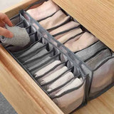 1-2PC 6/7/11 Grids Closet Organizer for Socks Home Separated Underwear Storage Box Jeans Bra Organizer Foldable Drawer Organizer
