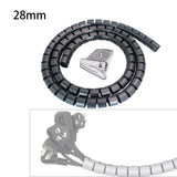 2m 8/10/16/22/28/32/42mm Cable Protector Wire Organizer Computer Cord Protective Bite Tube Clip Management Tool Spiral Winder
