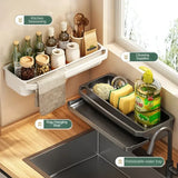 Drain Rack Kitchen Sink Organizer Self-draining Shelf Sponge Holder Dishcloth Faucet Storage Soap Drainer Kitchen Accessories