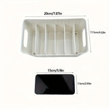 1pc Clear Plastic Seasoning Storage Box with Adjustable Divider | Versatile Kitchen Organizer for Spices, Snacks and Small Items