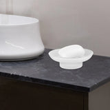 Frosted Glass Soap Dish Round clear Bathroom Replacement Soap Holder Bathroom Vanities Soaps holder multiuse Kitchen Sinks rack