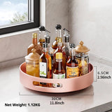 360° Rotating Kitchen Spice Rack Carbon Steel Lazy Susan Turntable Organizer for Pantry Cabinet Countertop