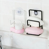 1pc Sink Sponge Soap Rack, Faucet Sponge Drain Rack, Bathroom Suction Wall Rack, Kitchen Storage Accessory