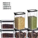 460-1800ml Sets Stackable Kitchen Sealed Jar Plastic Food Storage Box Multigrain Tank Bottle Dried Fruit Tea Storage Containers