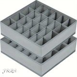 1pc Fabric Storage Box with 24 Compartments - Foldable Stackable Organizer for Socks Ties Underwear Space-Saving Drawer Divider